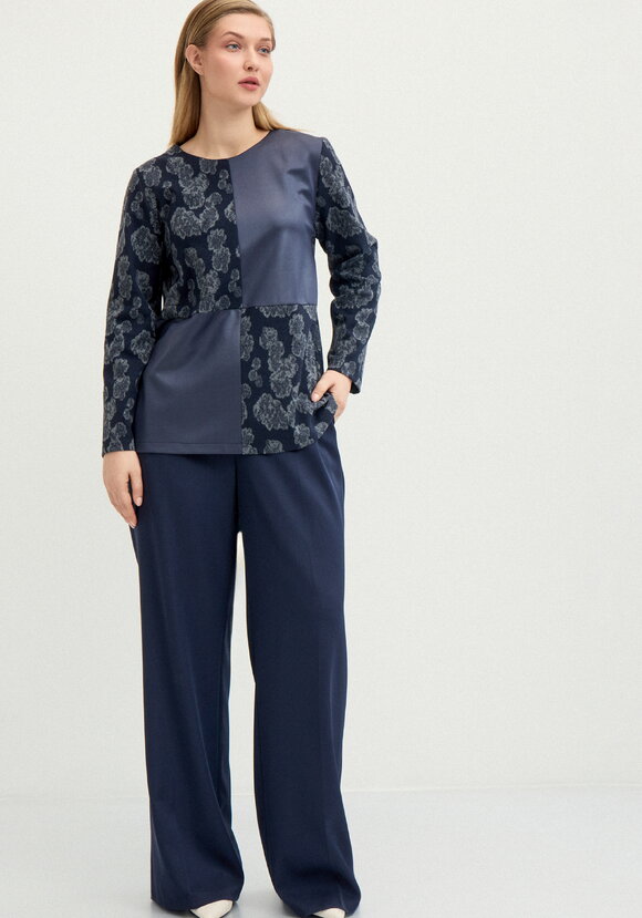 Блуза из комбинированной ткaни шир.  580, рис. 10