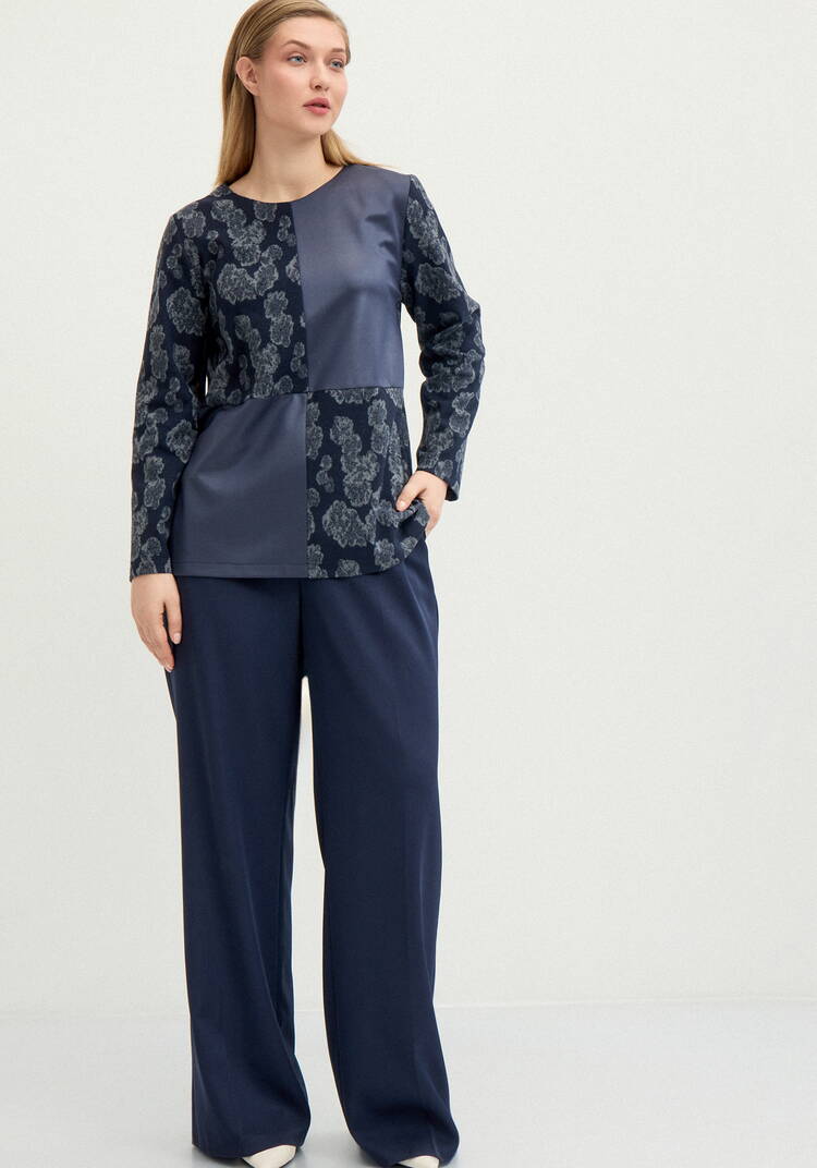 Блуза из комбинированной ткaни шир.  750, рис. 10