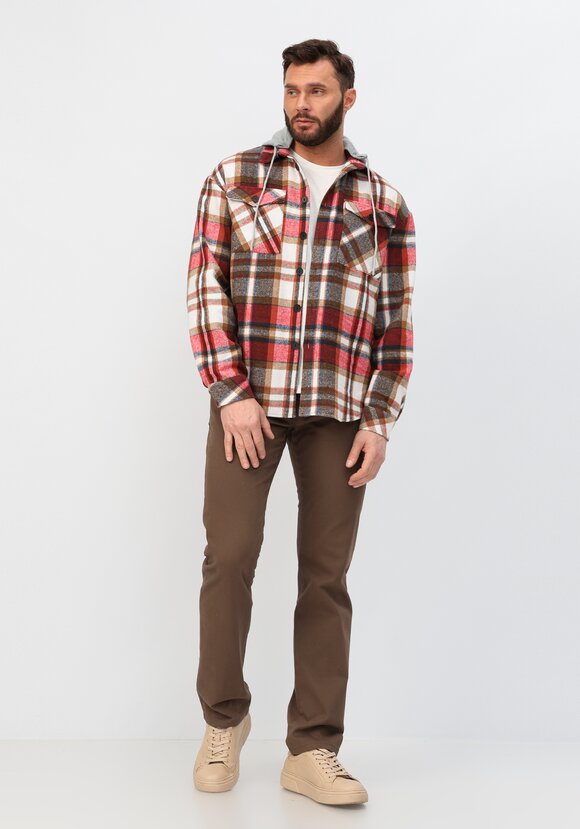 Рубашка с капюшоном в клетку шир.  580, рис. 2