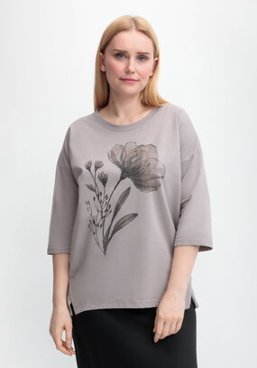 Блуза с принтом цветка и рукавом 3/4