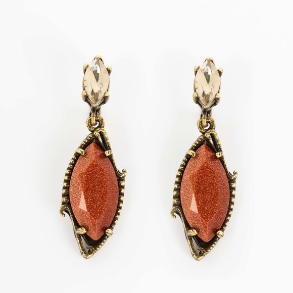 Комплект (серьги, кольцо) Капля авантюрина шир.  580, рис. 6