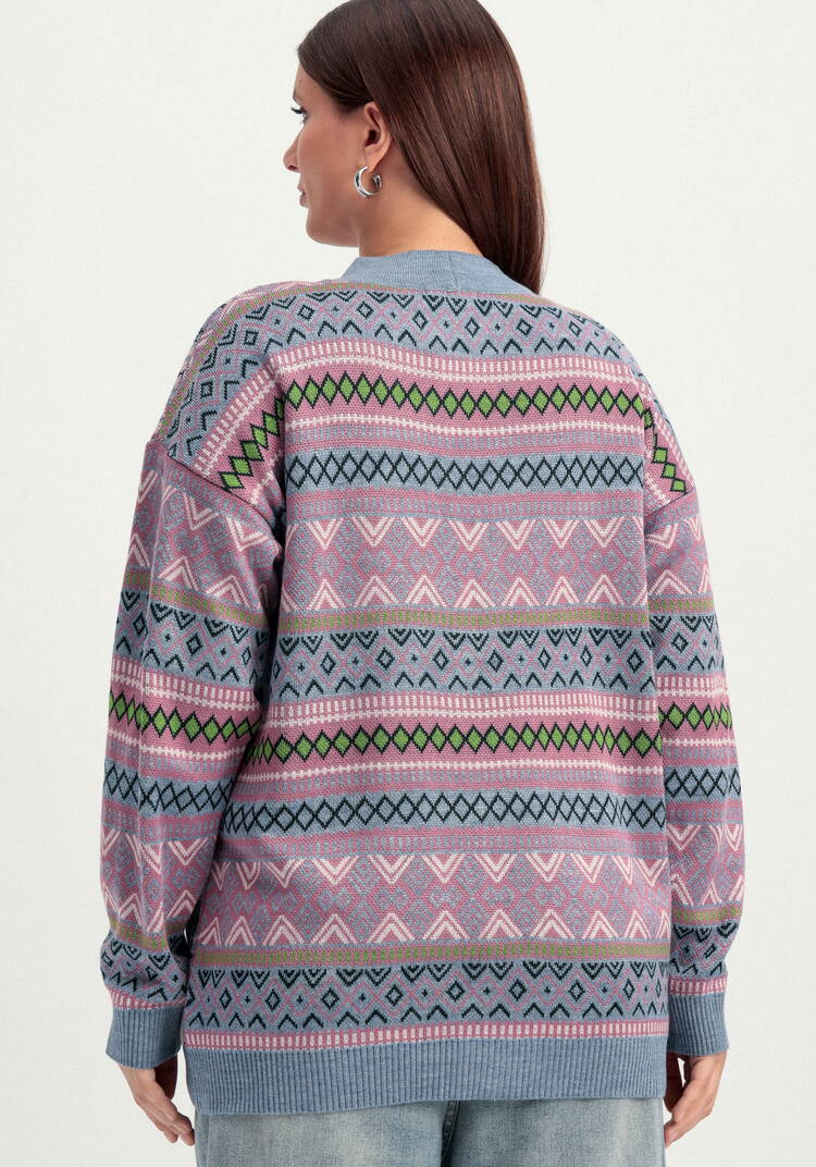 Кардиган жаккардовый с рисунком на пуговицах шир.  750, рис. 19