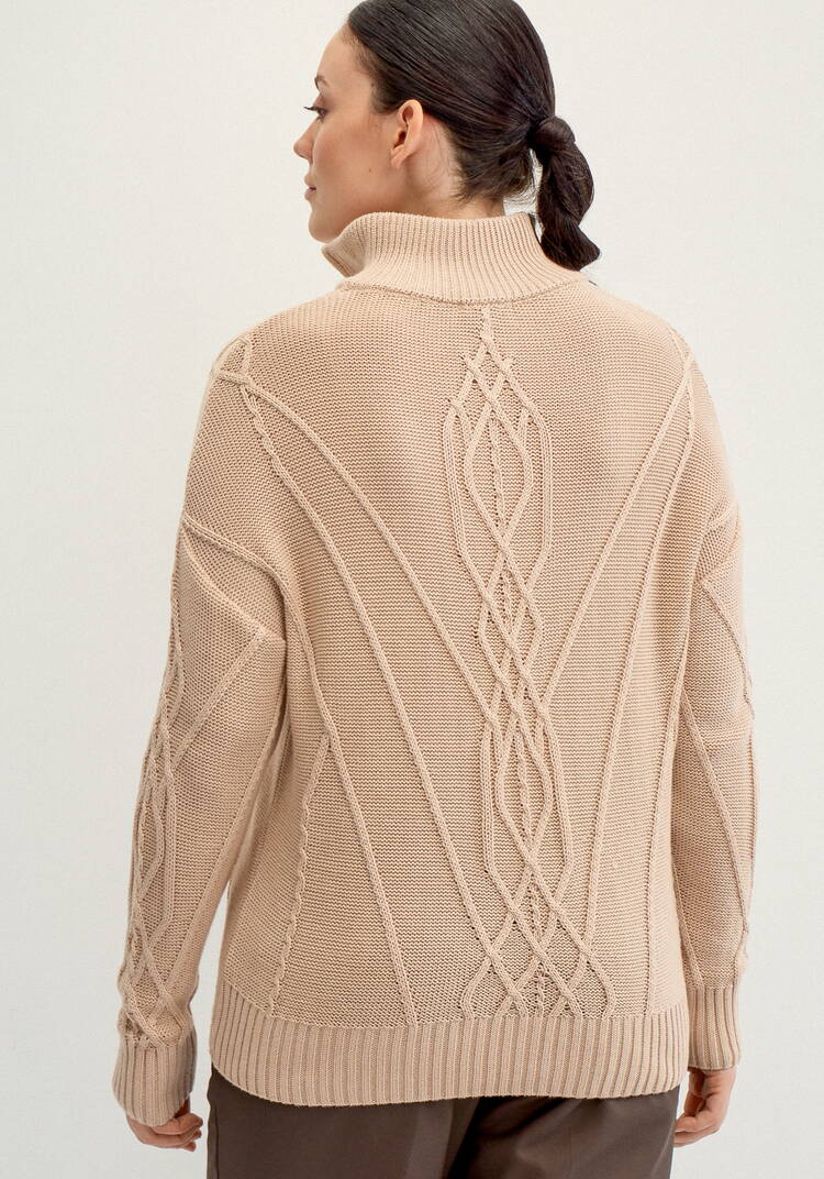 Свитер с фактурным рисунком на молнии шир.  750, рис. 4