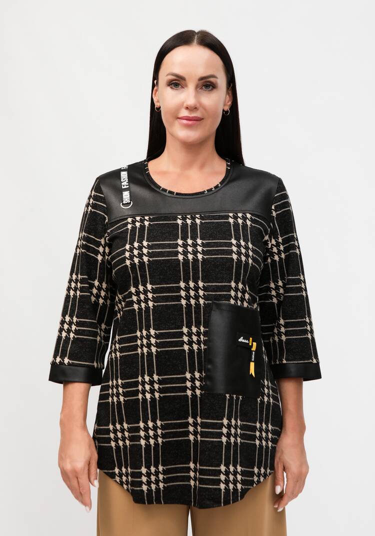 Блуза с кожаными вставками шир.  750, рис. 10