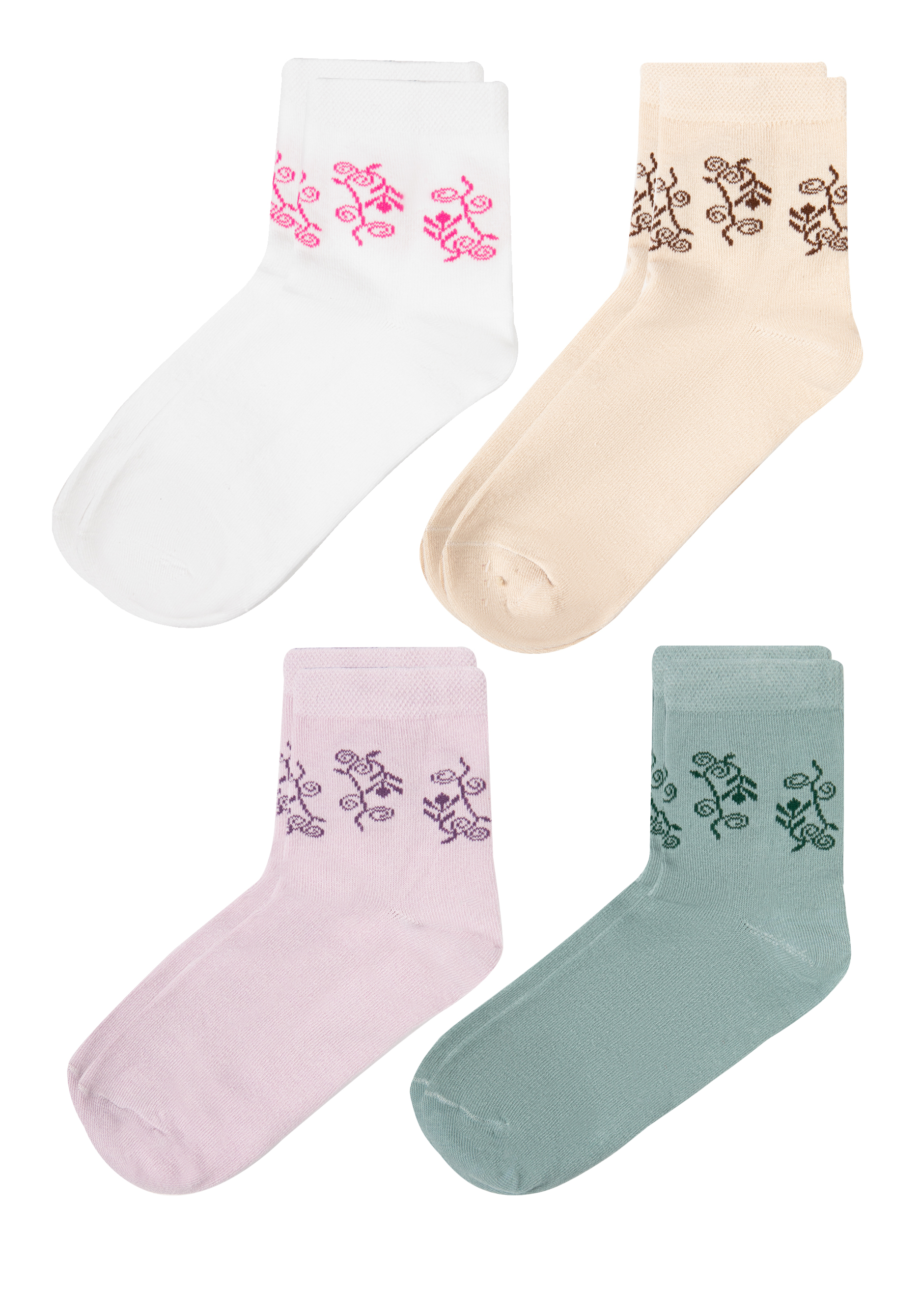 Носки женские комплект- 4 пары, цвет мультиколор, размер 23