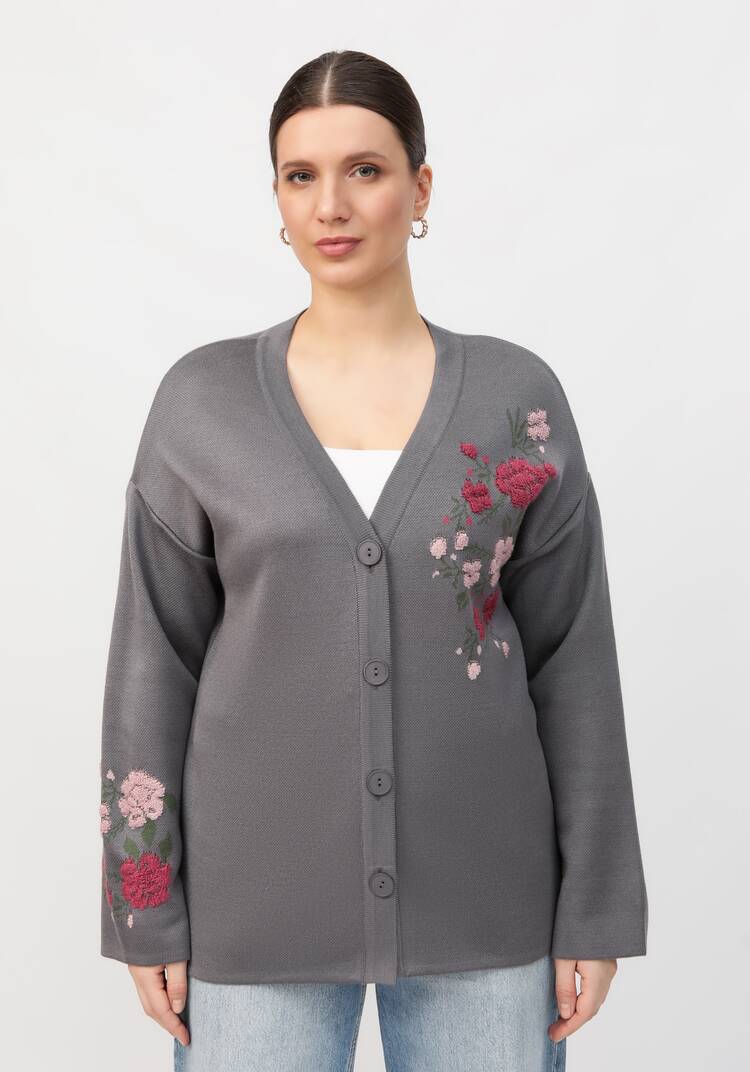 Кардиган с цветочным акцентом шир.  750, рис. 11