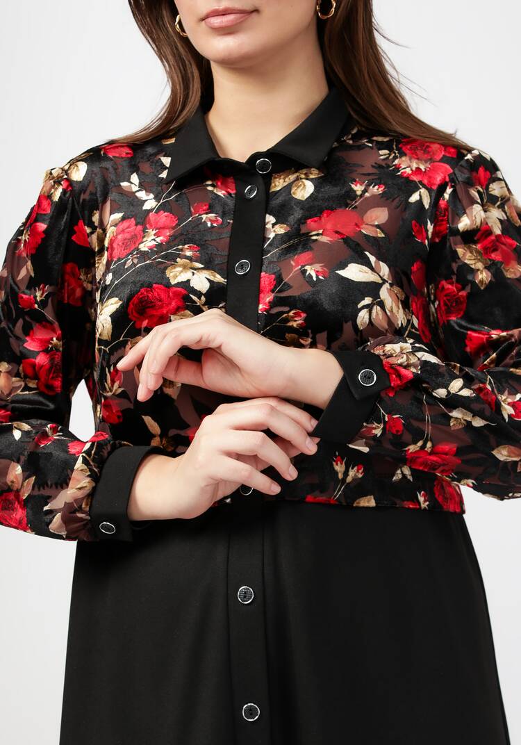 Платье из комбинированной ткани Джесс шир.  750, рис. 12