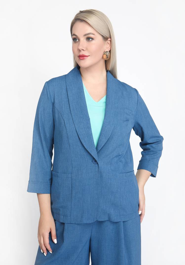 Жакет классический однобортный шир.  750, рис. 6