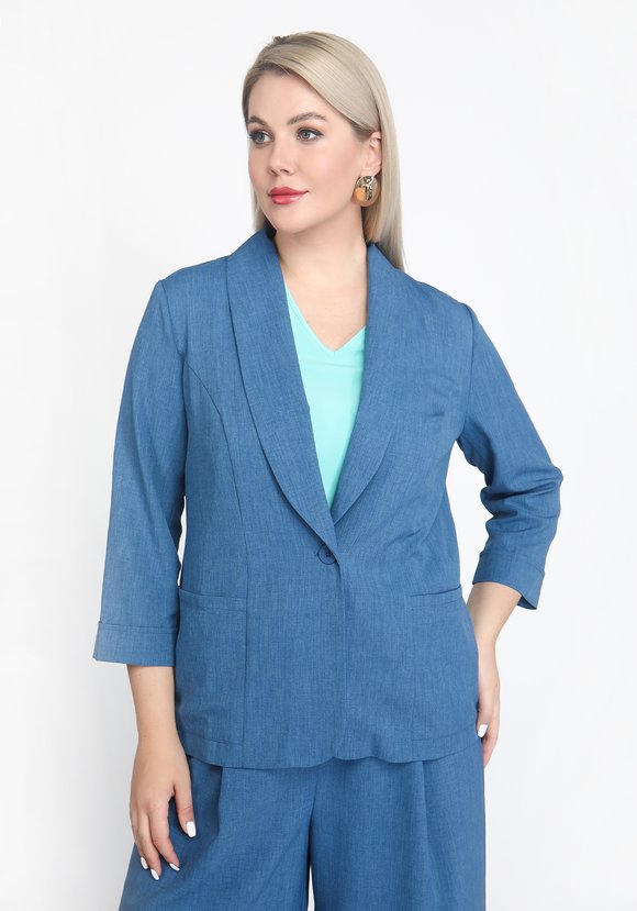 Жакет классический однобортный шир.  580, рис. 6