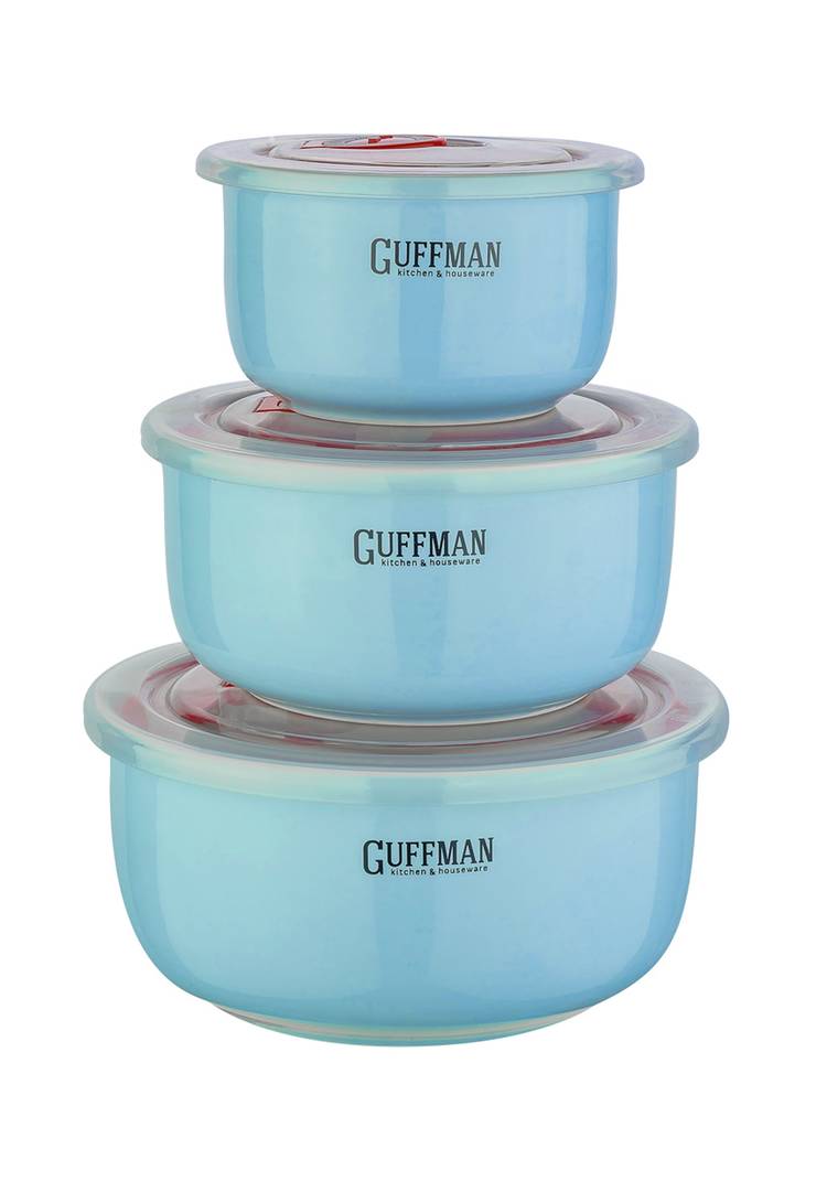 GUFFMAN Набор контейнеров с крышкой, голубые шир.  750, рис. 1