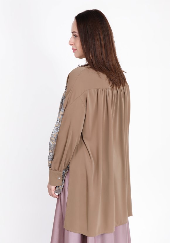 Блуза удлиненная с цветочным принтом шир.  580, рис. 2