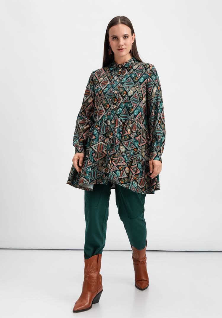 Блуза оверсайз с ярусами шир.  750, рис. 10