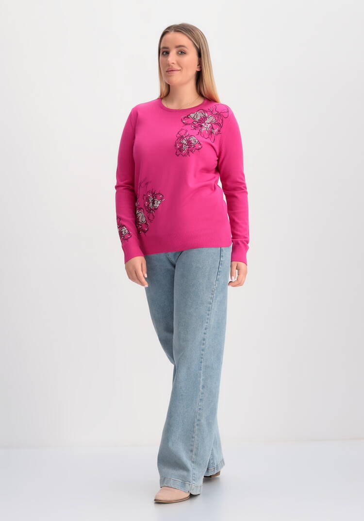 Джемпер с абстрактными цветами из страз шир.  750, рис. 4