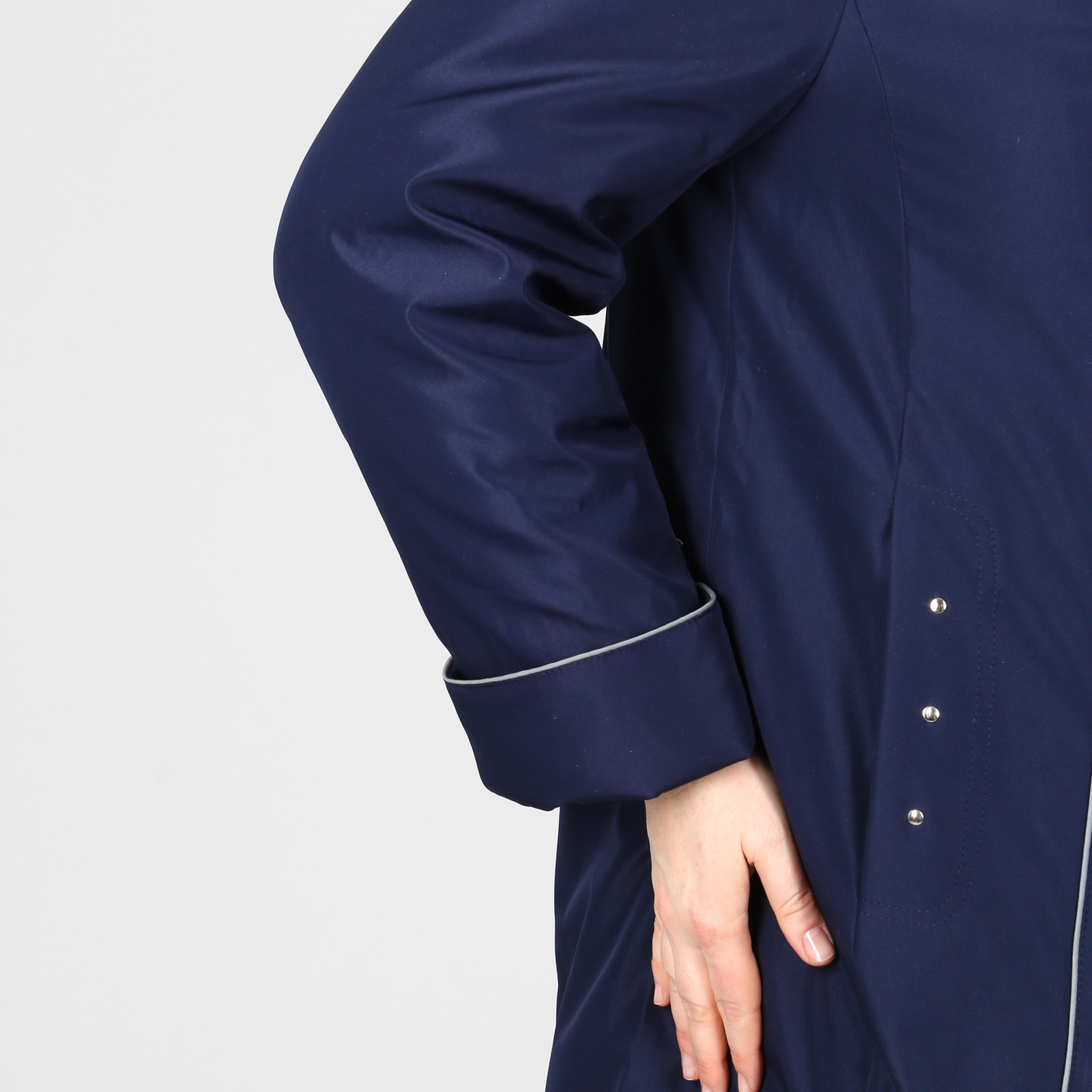 Пальто на молнии с капюшоном и карманами Mio Imperatrice, размер 50, цвет синий - фото 5