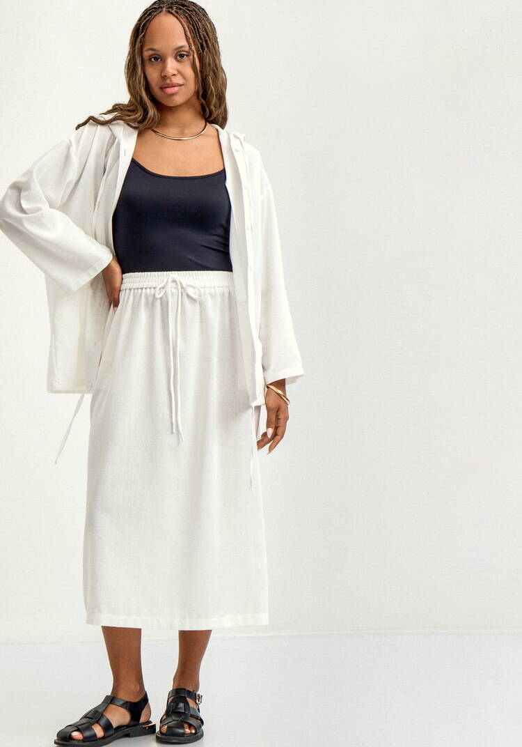 Юбка изо льна свободного кроя шир.  750, рис. 7