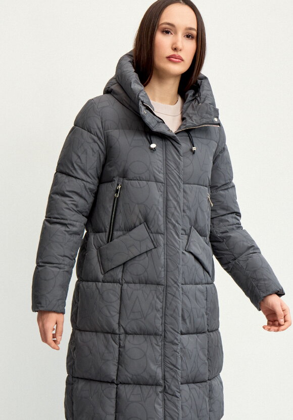 Удлиненный пуховик с капюшоном шир.  580, рис. 10