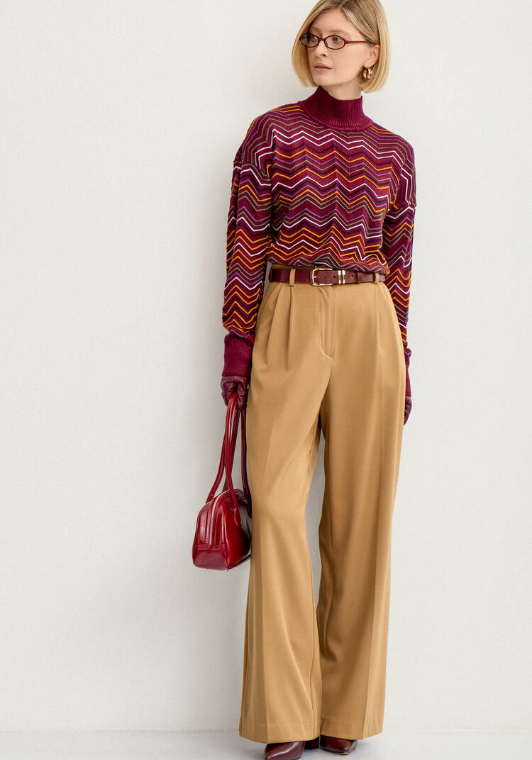 Свитер с высоким горлом и принтом зигзаг шир.  750, рис. 31