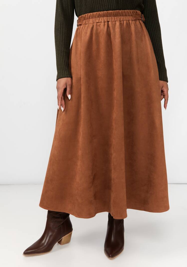 Юбка из экозамши А-силуэта шир.  750, рис. 6