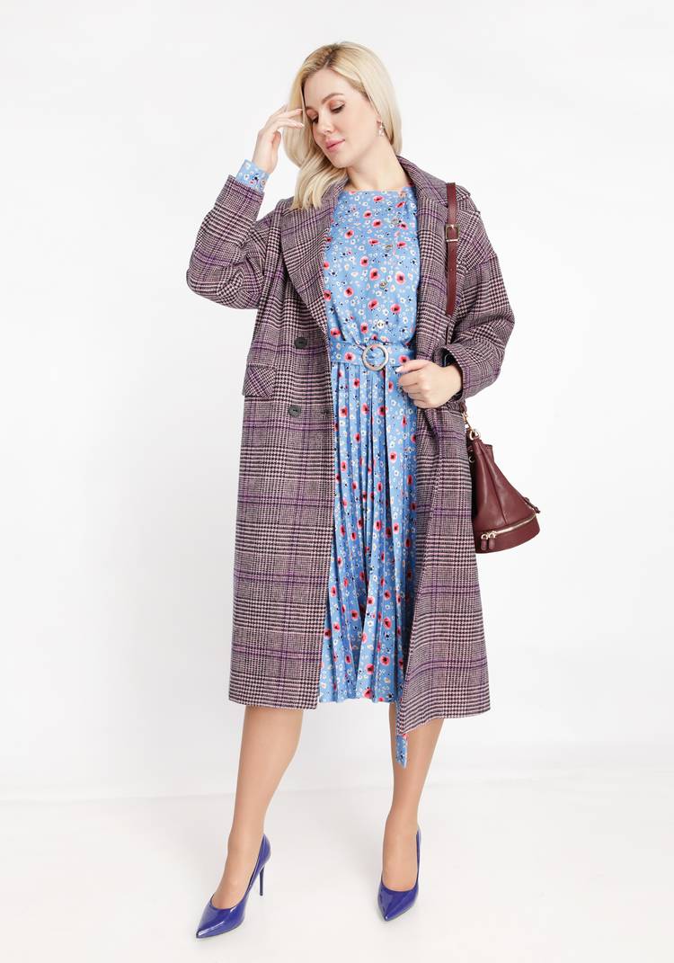 Пальто со спущенной проймой в клетку шир.  750, рис. 7