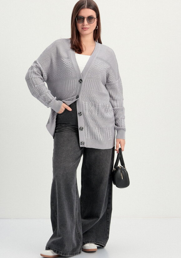 Кардиган с эклектичным узором шир.  580, рис. 19