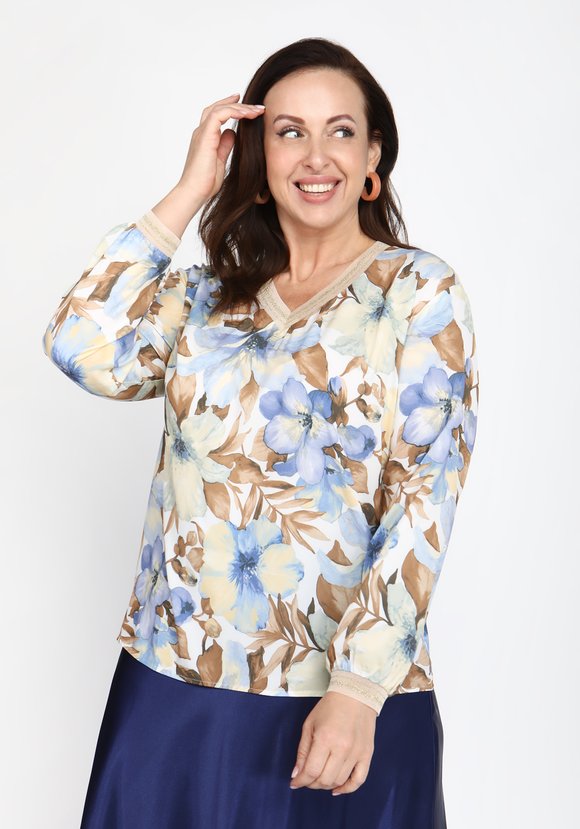 Блуза с декоративной тесьмой шир.  580, рис. 9