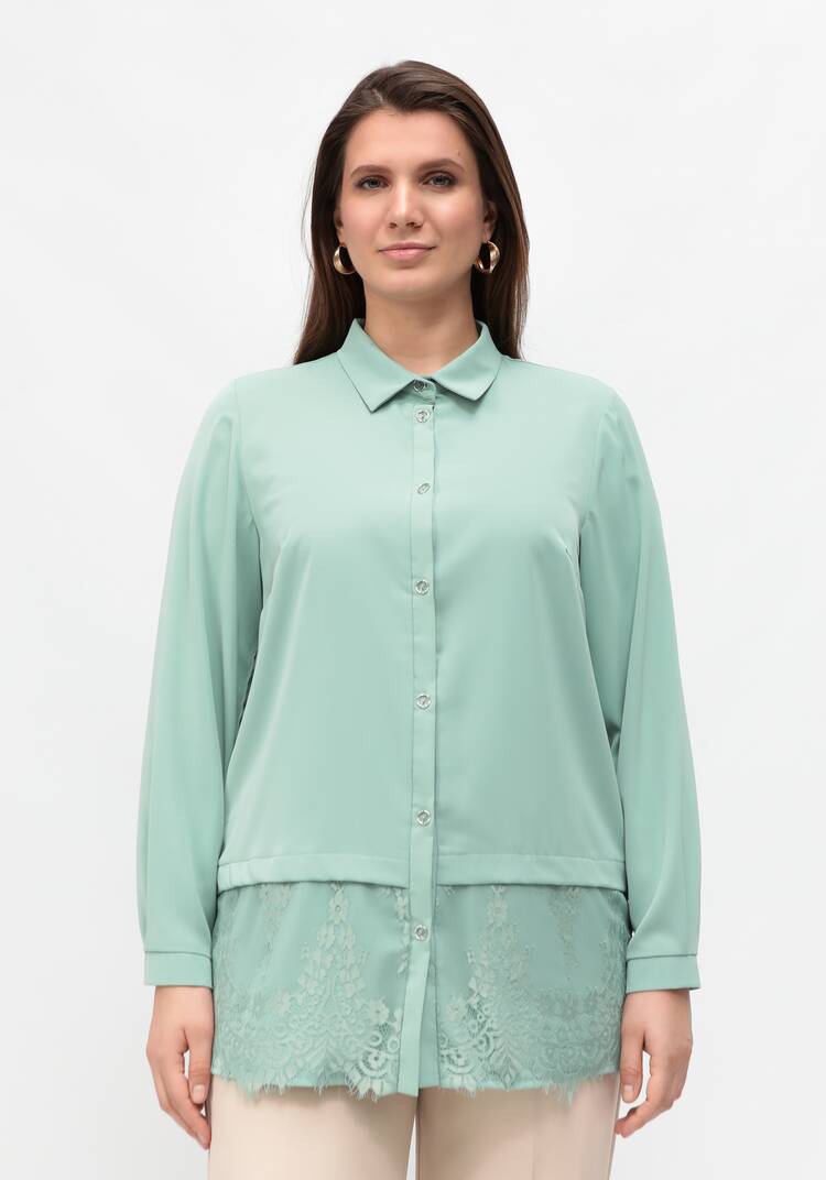 Блуза с ажурным кружевом по низу шир.  750, рис. 4