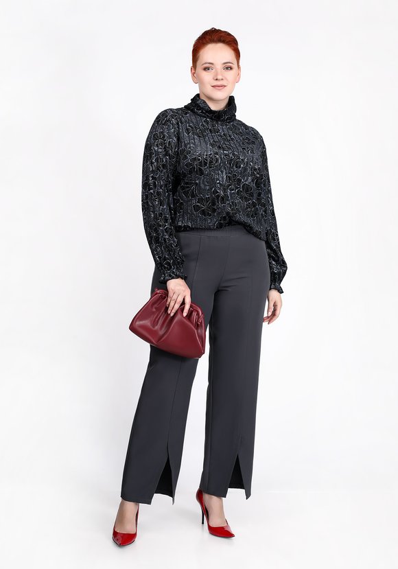 Блуза с воротником хомут и длинным рукавом шир.  580, рис. 7