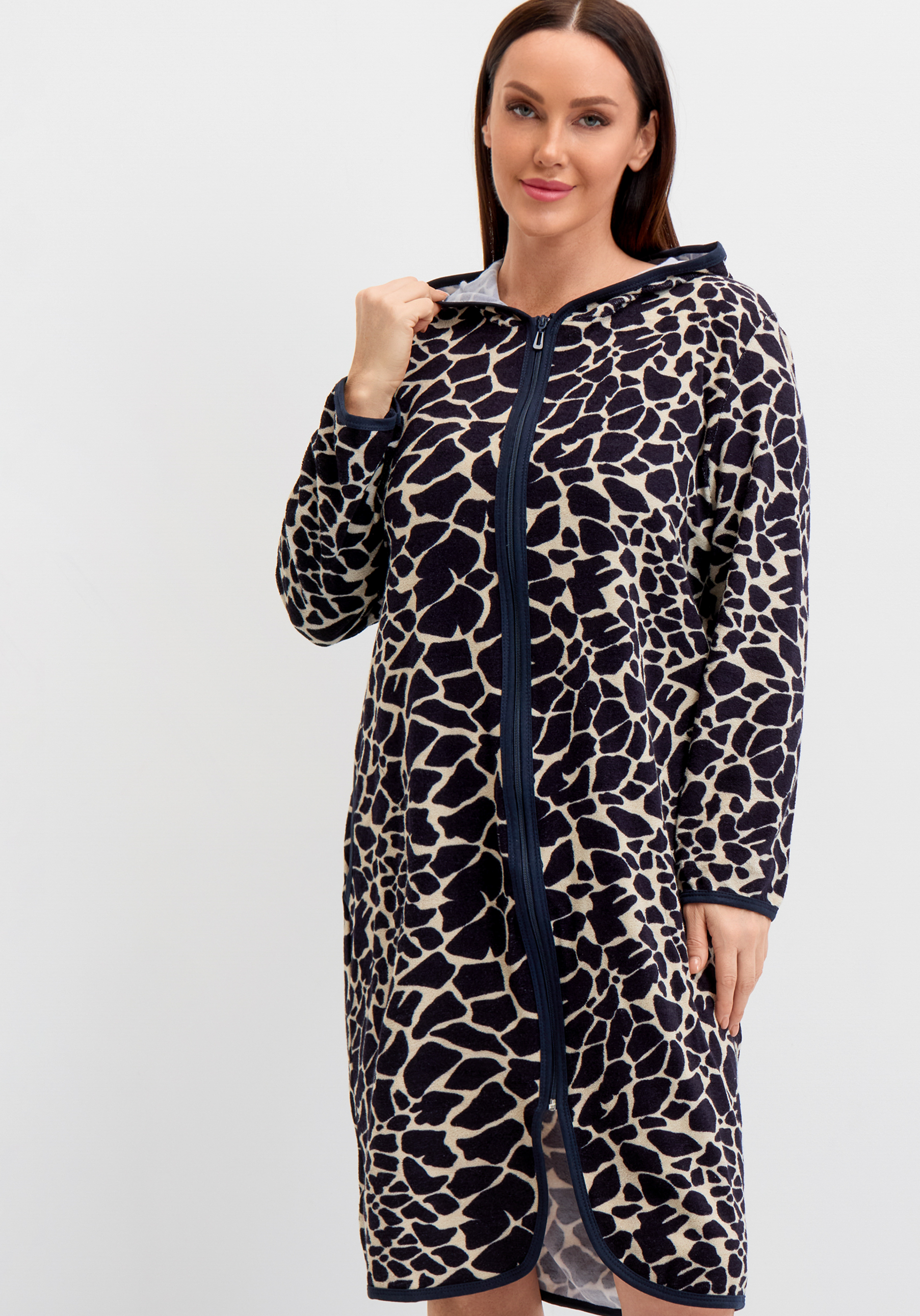 

Халат махровый на молнии, Черный