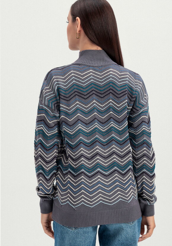 Свитер с высоким горлом и принтом зигзаг шир.  580, рис. 25