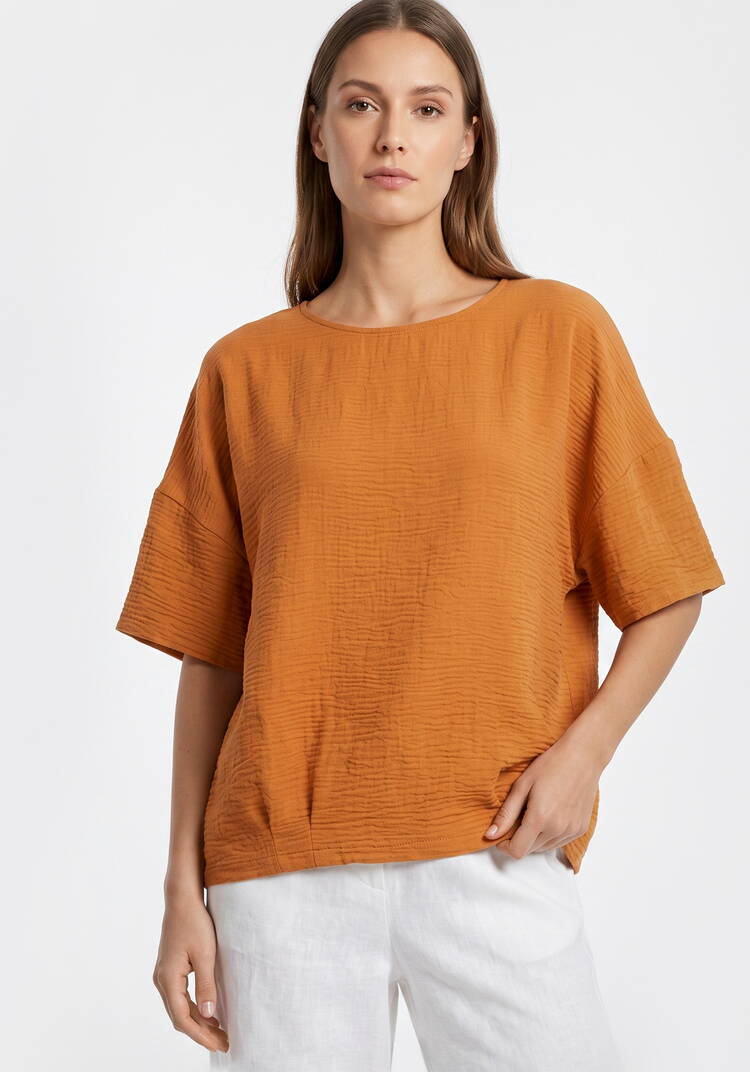 Джемпер со складками и спущенным плечом шир.  750, рис. 1
