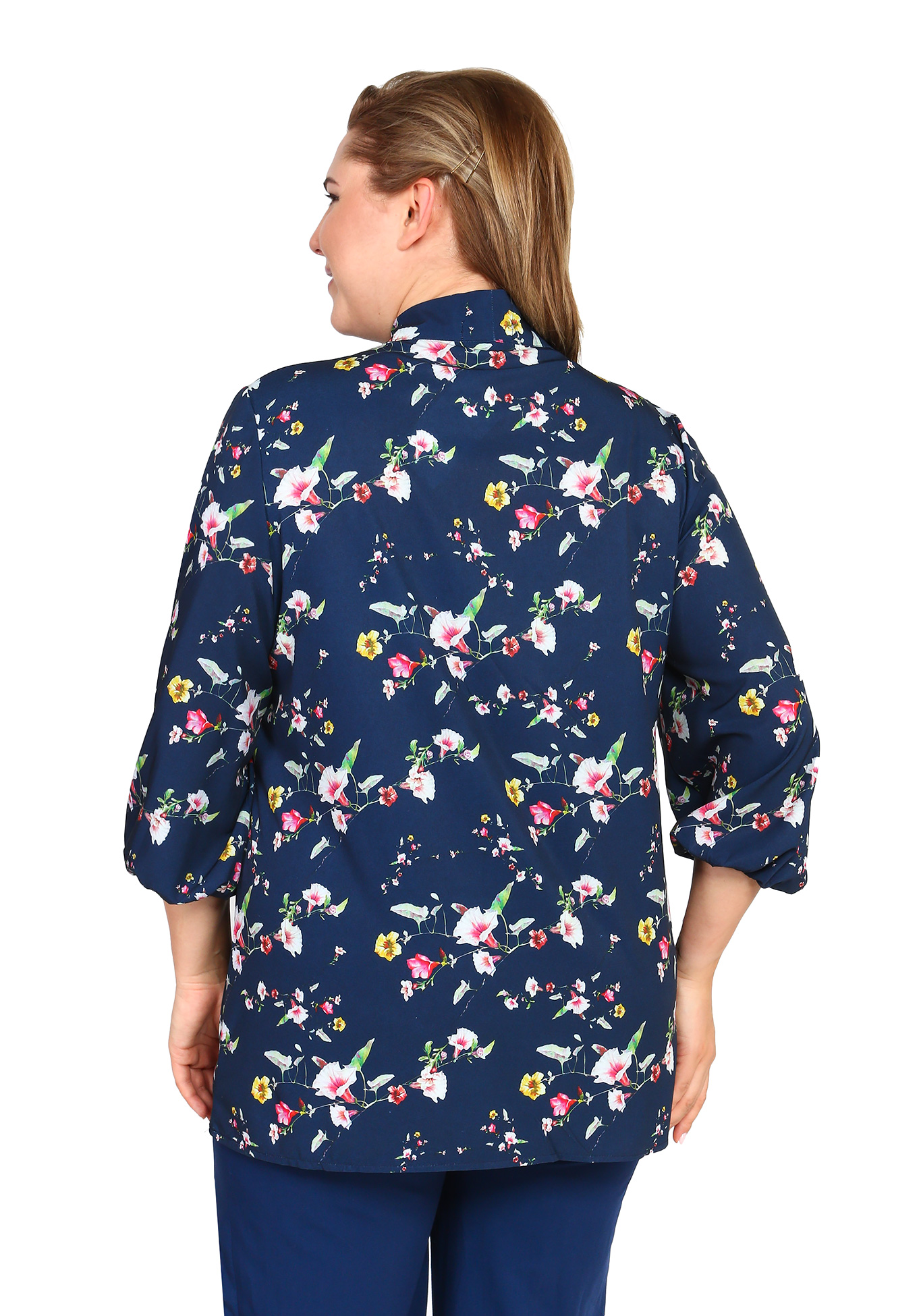 Блуза "Вечерняя мелодия" Bianka Modeno, размер 52, цвет серо-голубой - фото 5