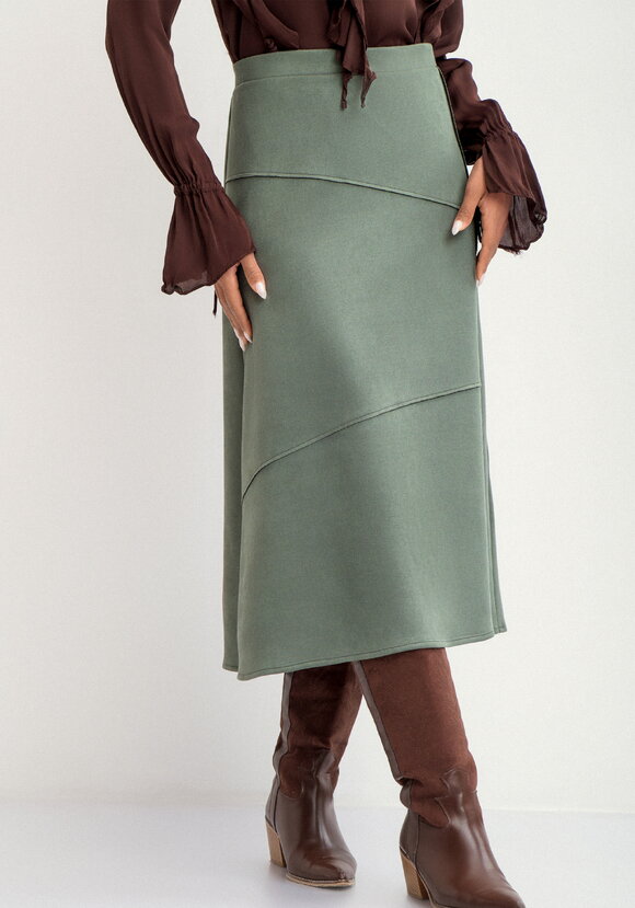 Юбка с конструктивными отстрочками шир.  580, рис. 2