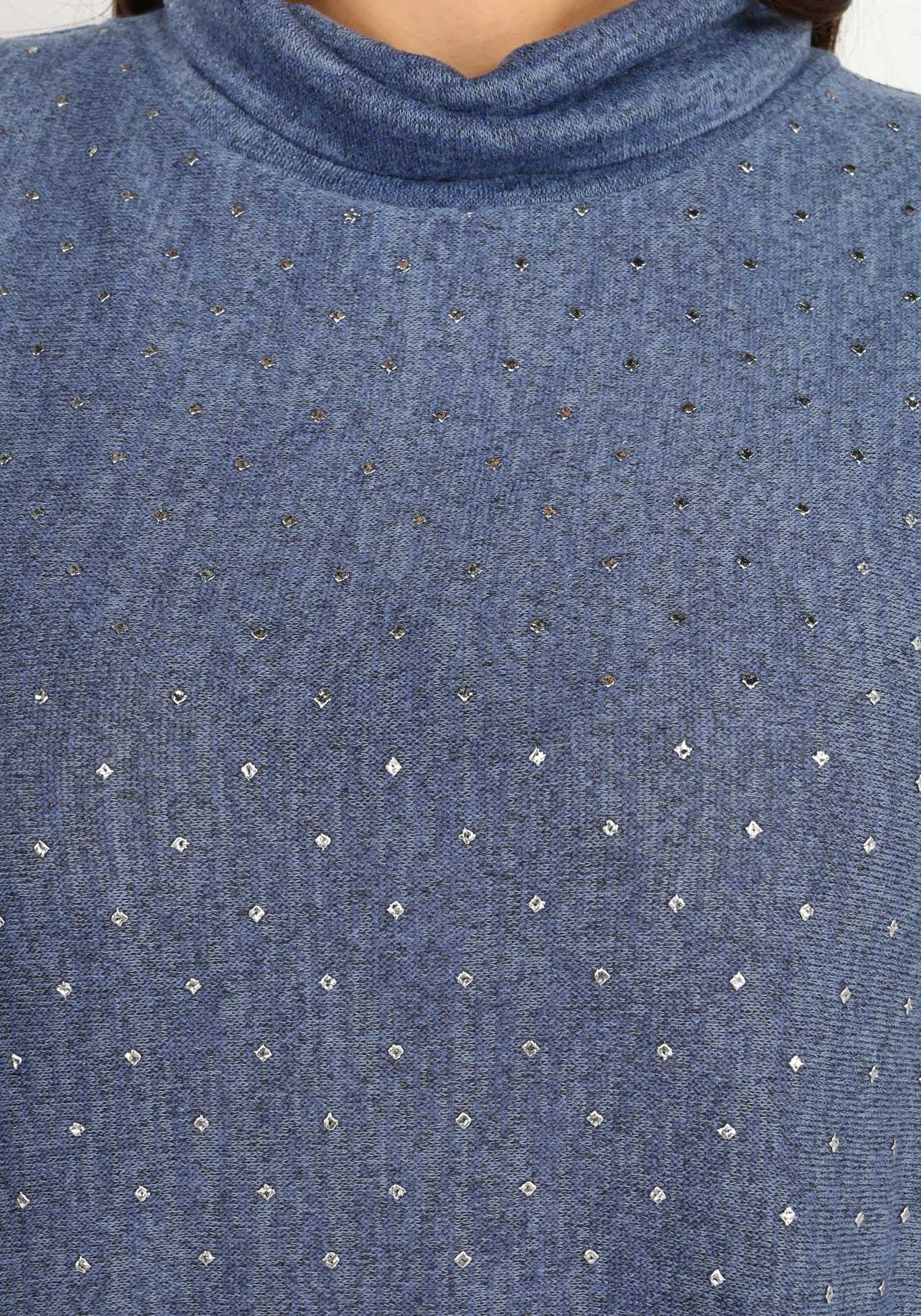 Платье с воротником "стойка" длиной миди Синель, размер 46, цвет серо-голубой - фото 5