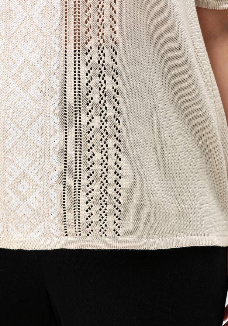 Пуловер с узором на передней полочке шир.  750, рис. 6