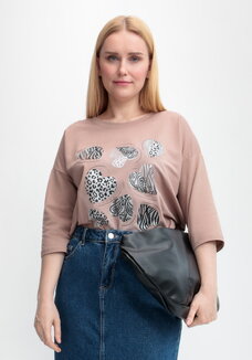 Блуза с принтом Сердца