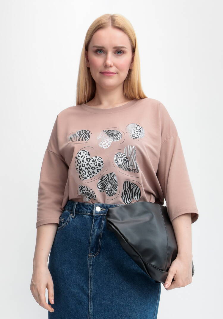 Блуза с принтом Сердца шир.  750, рис. 7