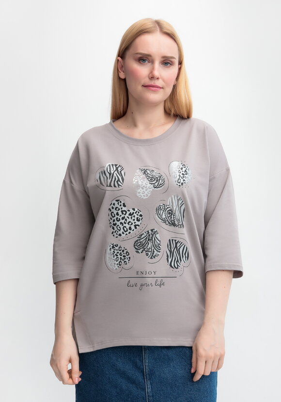 Блуза с принтом Сердца шир.  580, рис. 22