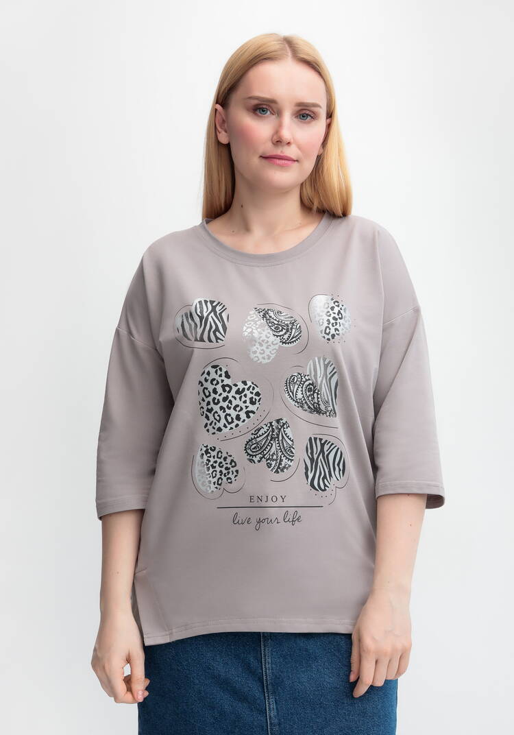 Блуза с принтом Сердца шир.  750, рис. 22