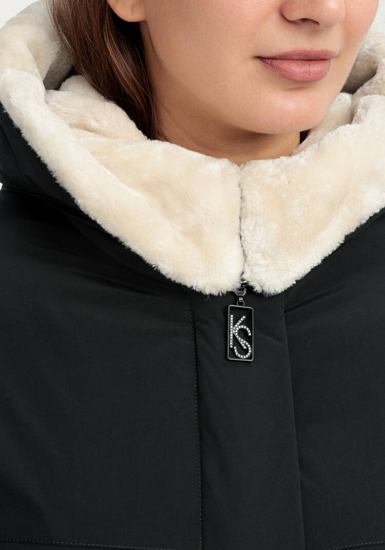 Куртка с меховым капюшоном на молнии шир.  750, рис. 5