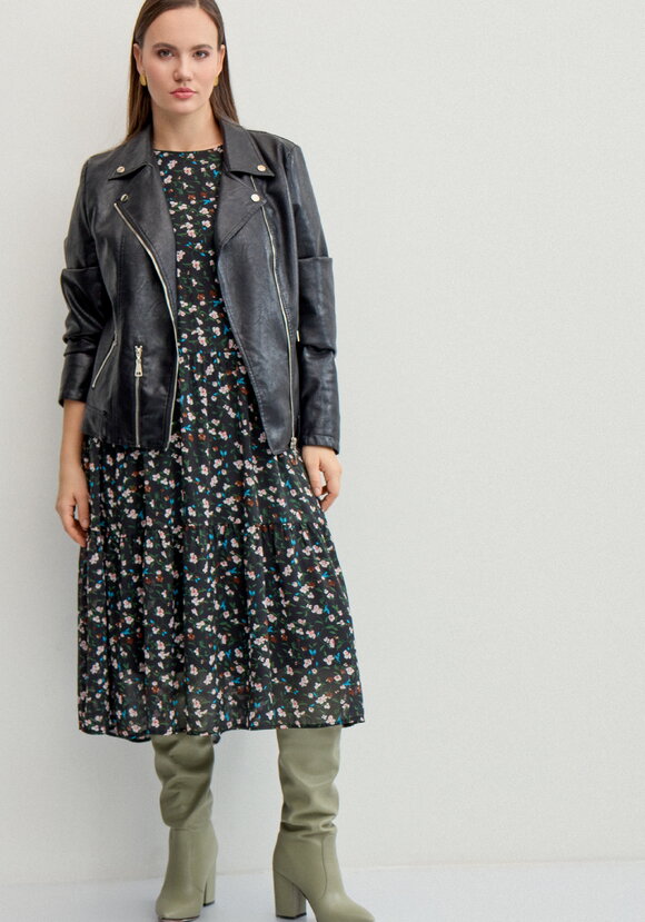 Платье миди из шифона с принтом шир.  580, рис. 7