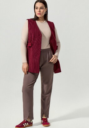 Брюки прямого кроя с разрезами