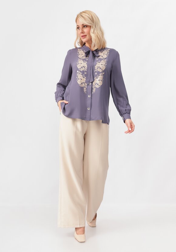 Блуза с цветочным принтом на груди шир.  580, рис. 14