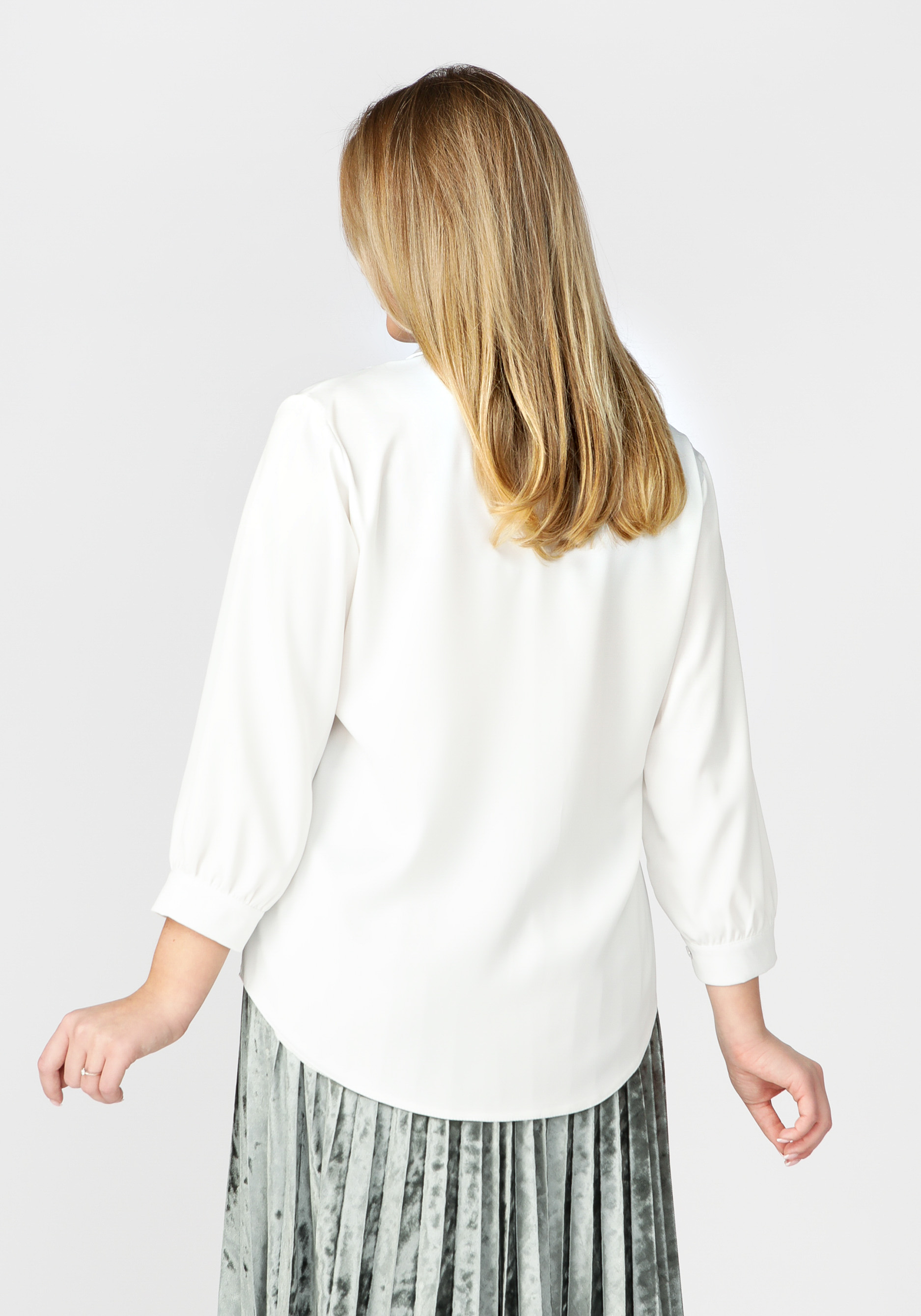 Блуза атласная с пуговицами со стразами VeraVo, размер 54, цвет коричневый - фото 5