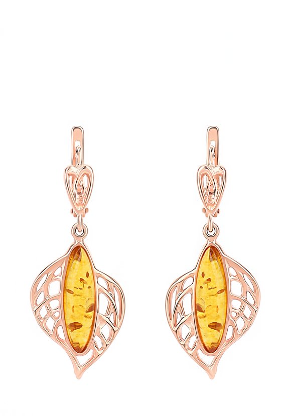 Серьги серебряные Природный мотив шир.  580, рис. 3