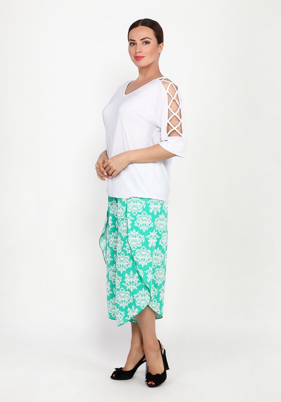 Блузка с оригинальными рукавами 1/2 шир.  580, рис. 1