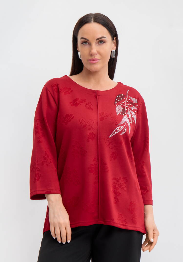 Джемпер с округлым вырезом и принтом шир.  750, рис. 3