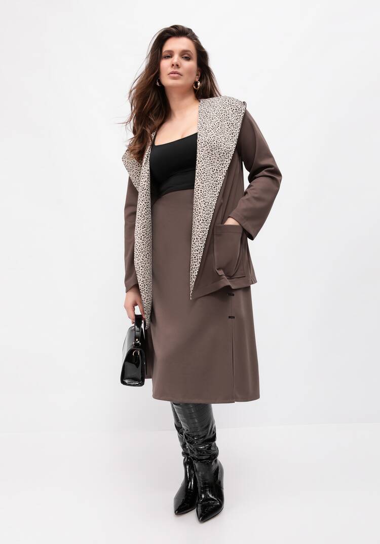 Кардиган с леопардовым капюшоном шир.  750, рис. 13