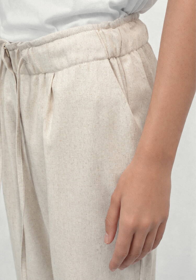 Брюки прямые от бедра из льна Шаила шир.  750, рис. 6