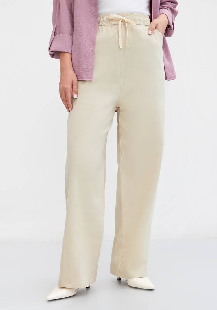 Брюки на резинке по поясу, прямые Симона шир.  750, рис. 31