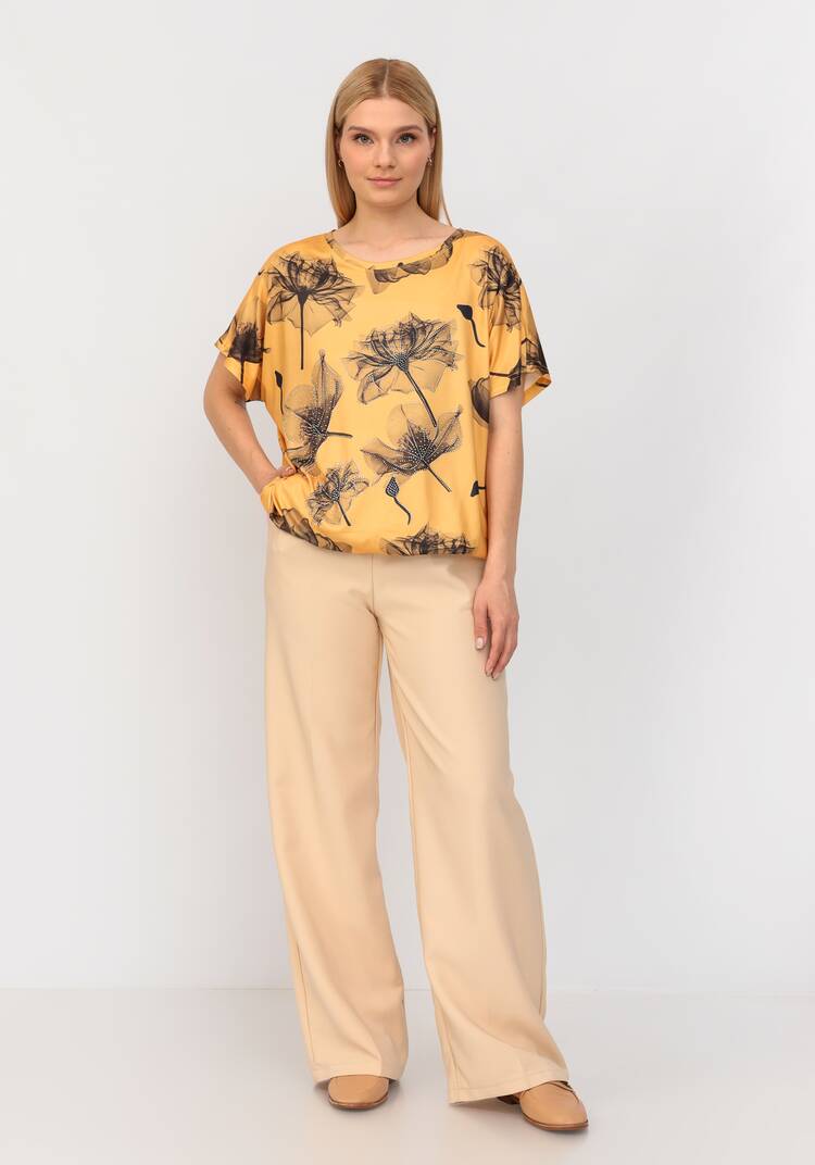 Блуза со стразами и цветочным принтом шир.  750, рис. 27